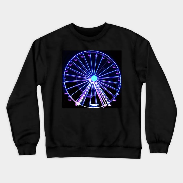 Neon ferris wheel no. 1 Crewneck Sweatshirt by asanaworld